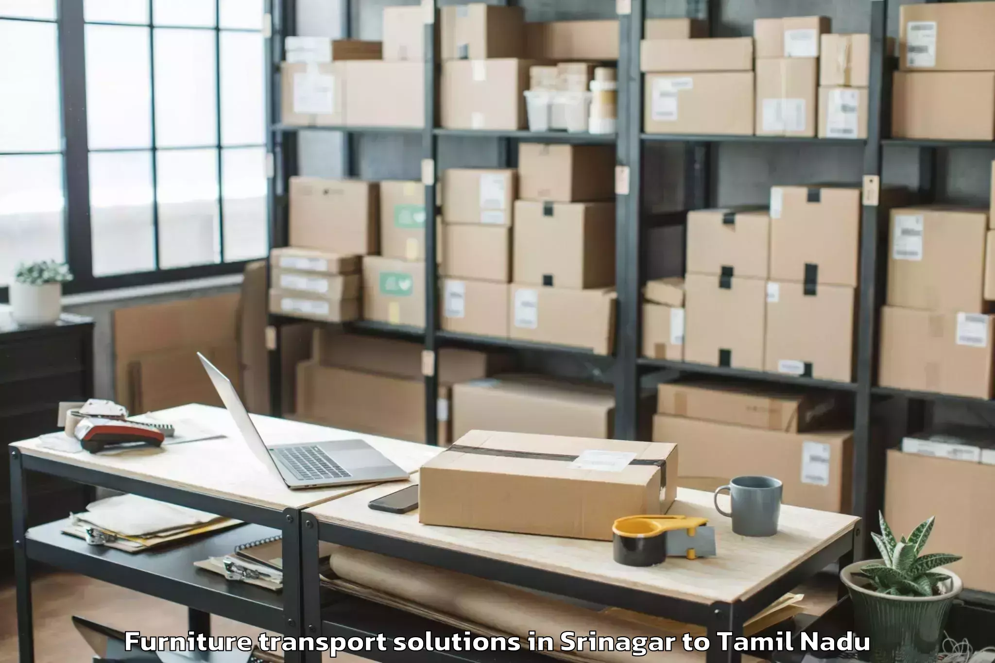 Expert Srinagar to Singapperumalkovil Furniture Transport Solutions